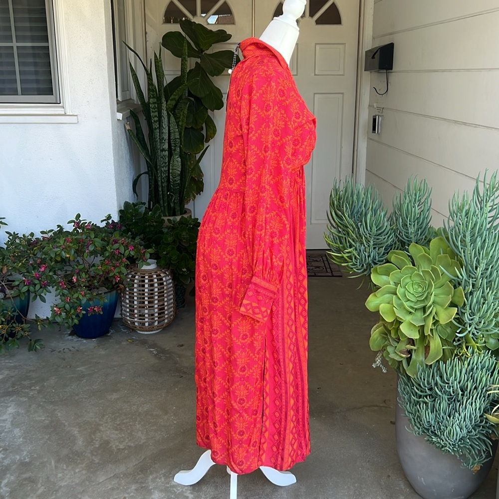Farm Rio V Neck Tie Front Midi Dress - Picture 6 of 16